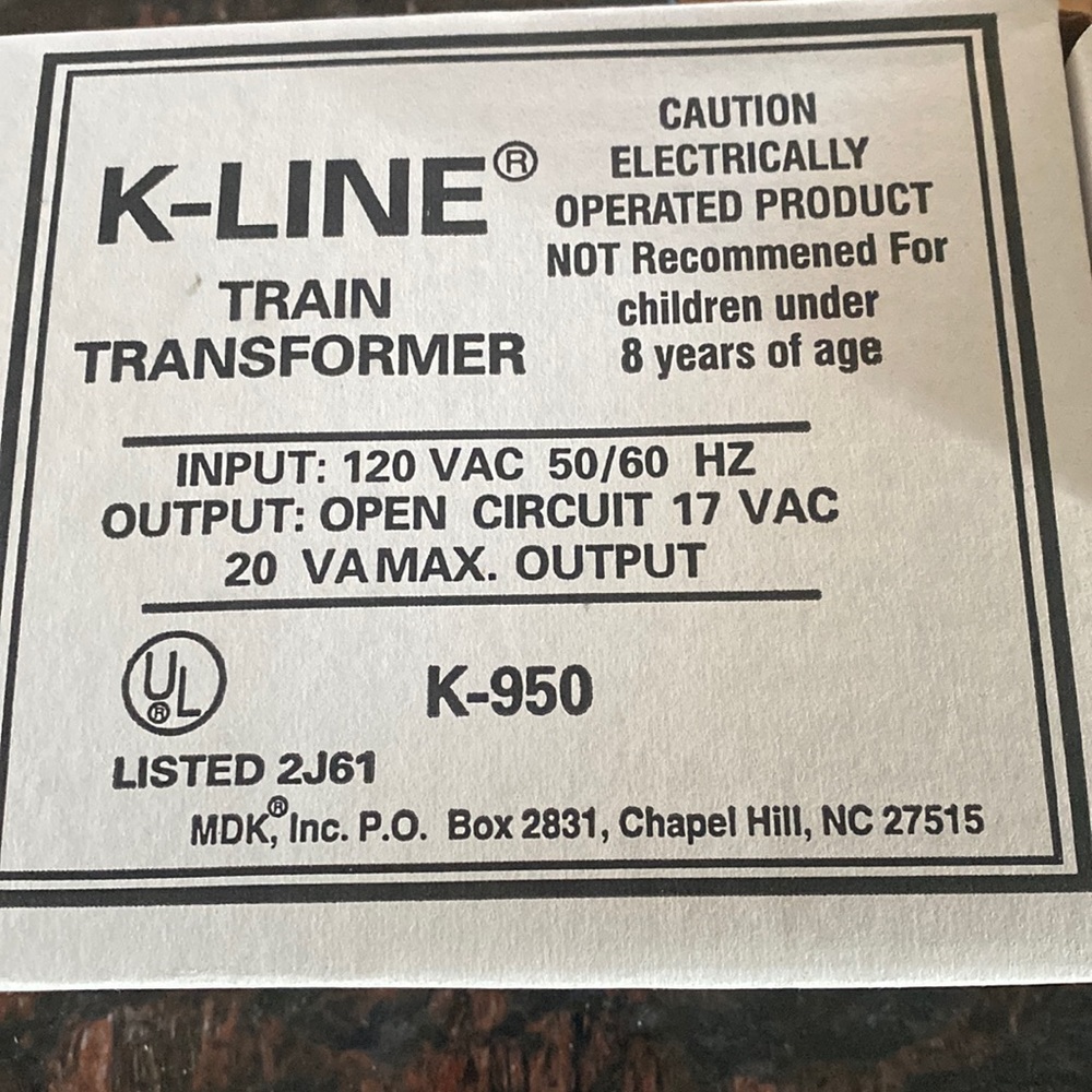 Kline train transformer